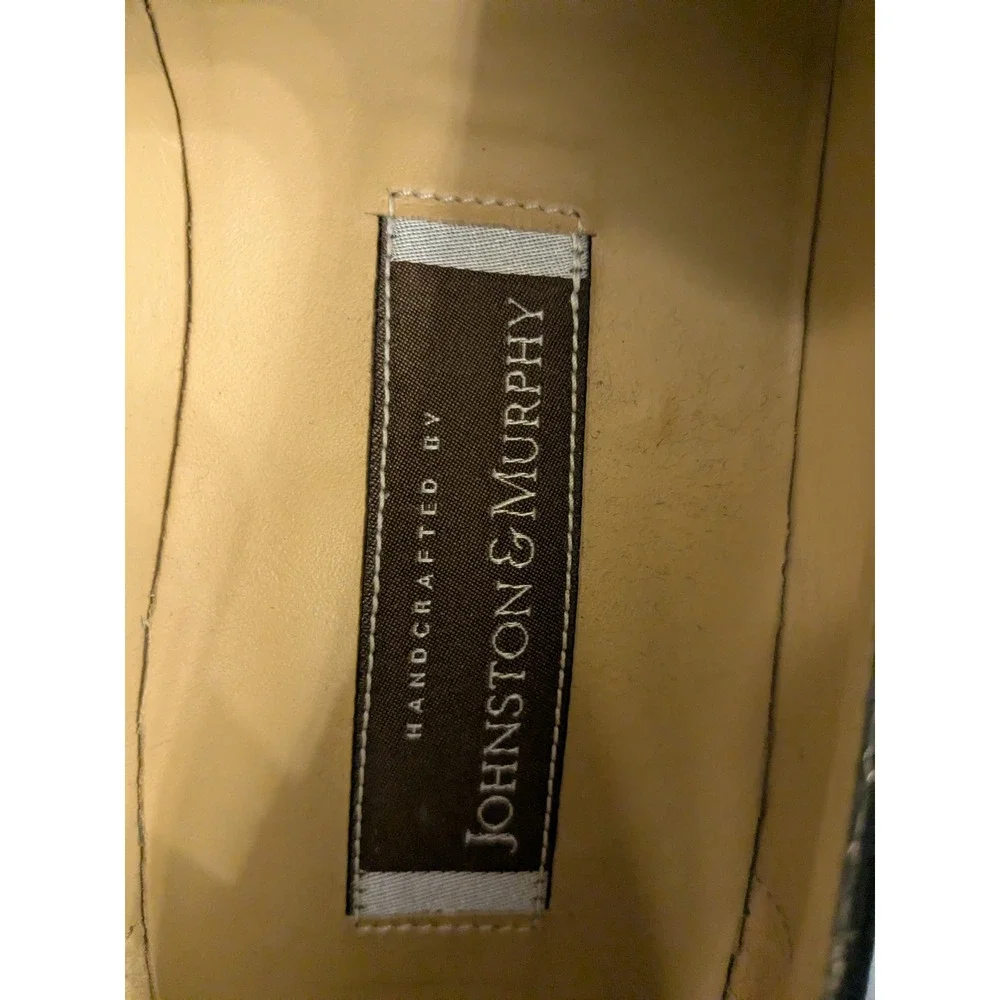 Vintage Johnston & Murphy Mens Leather Handcrafted Dress Shoes Made in Italy EUC